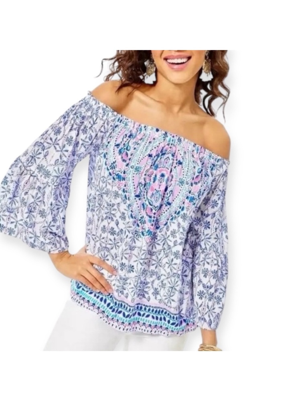 Lilly Pulitzer “Nevie” Off the Shoulder Top